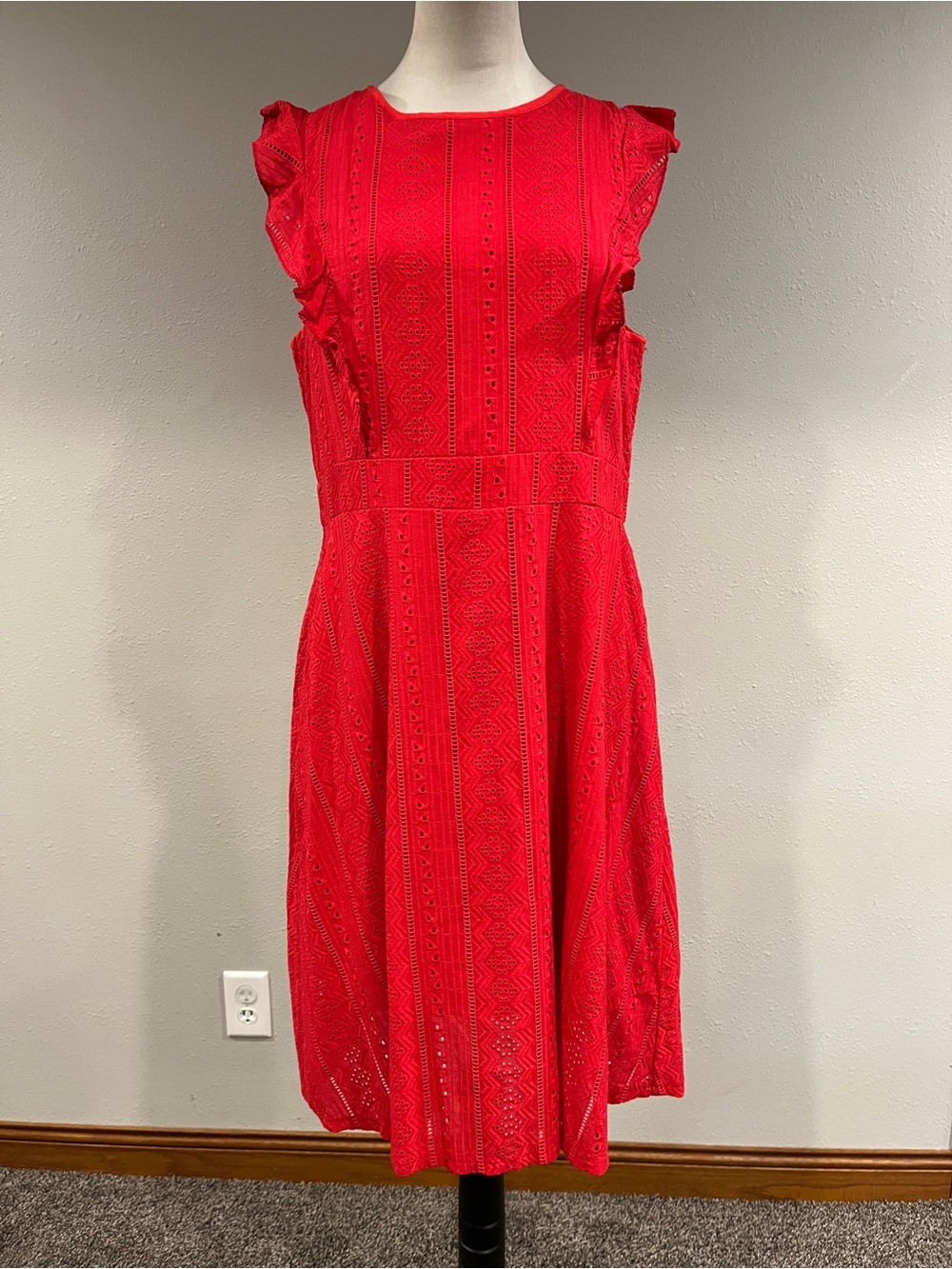 Ecowish Red Lace Fit & Flare mini Dress size large
